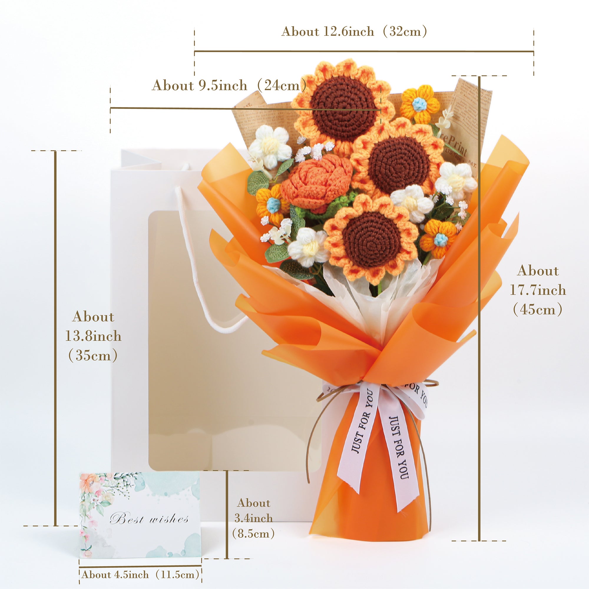 Sunflowers Crochet Bouquet - Orange